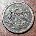 1851 Large Cent Braided Hair Vg 19th C  Type Coin