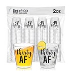 Thirty Af Shot Glasses  100 Pcs  2oz Each  Dirty 30 Birthday 100pcs-plastic