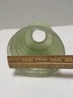 Vtg Mcm Green Glass Lamp Light Shade Sconce Clear Ribbed Pendant Art Deco Frostd