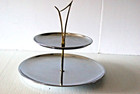 Vintage Kromex Chrome Mcm Mid Century Modern Two Tier Serving Snack Tray Dish