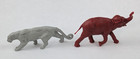 Marx Soft Plastic Elephant   Panther Circus Jungle Wild Animals Vintage Set Of 2