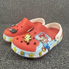 Crocs Clogs Fun Lab Super Mario  Slip On Rubber Clog Youth Kids Size 1 J