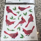 Christmas Paper Crafts Cardinals Glitter Stickers 34 Pc Holiday Holly Birds 