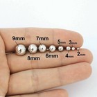 14kt Solid White Gold Ball Stud Earrings Sizes 3mm-8mm   top Quality     Usa