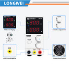 Dc Power Supply 0-30v 0-10a  Adjustable With Leads  For Lab   Repair Use