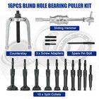 Nyxova 16pcs Blind Hole Collet Bearing Race And Seal Puller Extractor Blue 