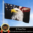 Vintage American Bald Eagle Flag 3x5 Ft Double Sided Print Usa Flag And Garde   