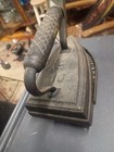 Antique Cast Iron Sad Iron With Trivet Stand Primitive Laundry Tool Decor
