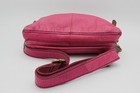 Vtg  Fossil Leather Crossbody Purse W original Signature Key  Magenta