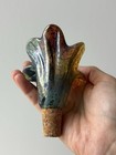 Vintage Iridescent Hand Blown Art Glass Bottle Stopper Cork Decanter Topper