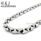 18-40 316l Stainless Steel Heavy 8mm Silver Interlock Bones Link Chain Necklace