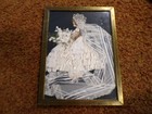 Vintage Antique Art Deco Ribbon Art Doll Girl Wedding Dress Frame Wall Picture