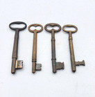 Antique Skeleton Keys Door Lock Old Vintage Brass Door Hardware Lot Of 4