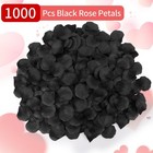 1000 Packs Black Fake Rose Petals Silk Flower Decor For Wedding Engagement Party