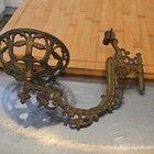 Antique Victorian Cast Iron Oil Lamp Holder Swing Arm Bracket Ornate Sconce1890s