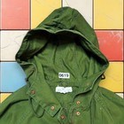 H m Womens Y2k Green Military Utility Full Zip Hooded Cargo Jacket Coat Size 34