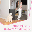 79 In  W X 38 6 In  Tall Black Ultimate Retractable Baby Gate