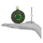 Old World Christmas Celtic Brooch Blown Glass Ornament Irish 36116