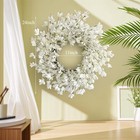 White Cream Forsythia Spring summer Front Door Wreath  24-inch Summer Wreath