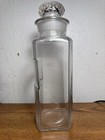 Antique 1892     Apothecary Glass Pharmacy Jar bottle   Stopper - 12 1 2    Tall