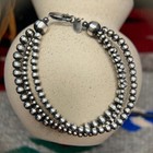 Navajo Three-strand Sterling Silver Pearl Bracelet With Lobster Clasp