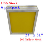 Usa  6pack 23  X 31  Aluminum Silk Screen Printing Frame With 200 Yellow Mesh