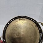 Vintage Solid Brass Round Serving Tray 11  Patina 