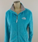 The North Face Osito Womens Small Blue Full Zip Pocket Fuzzy Fleece Jacket Exc