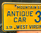 Vintage 1968 License Plate West Virginia Mountain State Yellow Blue   310 Wv Wvu