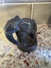 Rare Antique Elephant Heavy   Small 2 75    Tall   1 36 Lbs  Very Old Hand Carved