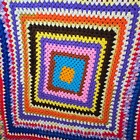 Vintage Handmade Crochet Afghan Granny Square Throw Blanket Retro Boho Roseanne