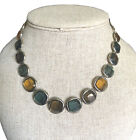 Multicolor Faceted Crystal Necklace 18    Mid Century Modern