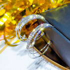 Elegant Silver gold rose Gold Plated Hoop Earrings For Women Jewelry Lab-created