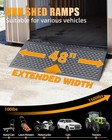 Vnn 29  X 48  Shed Ramp For Riding Mower Anti-slip Punch Plate Ramp 2pc  Black