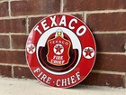 Texaco Fire Chief Gasoline Metal Sign Oil Gas Pump Plate