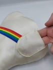 Vintage 1980 s  Toothfairy Rainbow Striped Tooth Pillow With Picket minor Stains