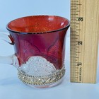 Antique Lake City Florida Fl Ruby Red Flash Souvenir Glass Cut Glass Coffee Mug
