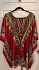 California Woman African Dashiki Kaftan Angelia Print Free Size- Drawstring Boho