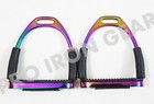 Rainbow Horse Flexible  Safety Stirrups  Riding Bendy Iron Steel  4 75 Inch 