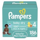 Pampers Baby Dry Baby Diapers Size 4  186 Count 