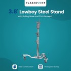 Flashpoint 3 8  Lowboy Steel Stand With Low Rolling Base And Combo Head