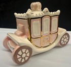 Juicy Couture Carriage Piggy Bank Pink Gold Ceramic 6 hx8 w