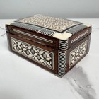 Vintage Trinket Box Inlaid Wood Jewelry Box Decorative Box Small