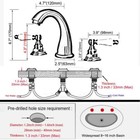 Antique Brass Bathroom Faucet Widespread Three Holes two Handles Cold hot Ean070