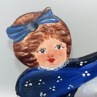 1989 Signed Vtg Folk Art Wood Handmade Painted Box Lid Stand hang Laundry 9x10 