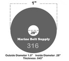 1 4 X 1  Fender Washers Type 316 Stainless Steel  pack Of 100 