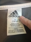 Adidas Boys Gray white Striped Full Zip Track Jacket W  Pockets M  10 12 