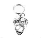 Key Chain Keychain Pewter Ring Dragon Celtic Gothic Fire Vintage 1 3 8   35mm 