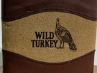 Vintage Wild Turkey Bourbon Whiskey Two-tone Leather Stainless Steel Flask