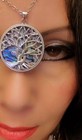 Haunted Dual-sided Talisman Necklace Black Obsidian Abalone Tree Of Life Protect